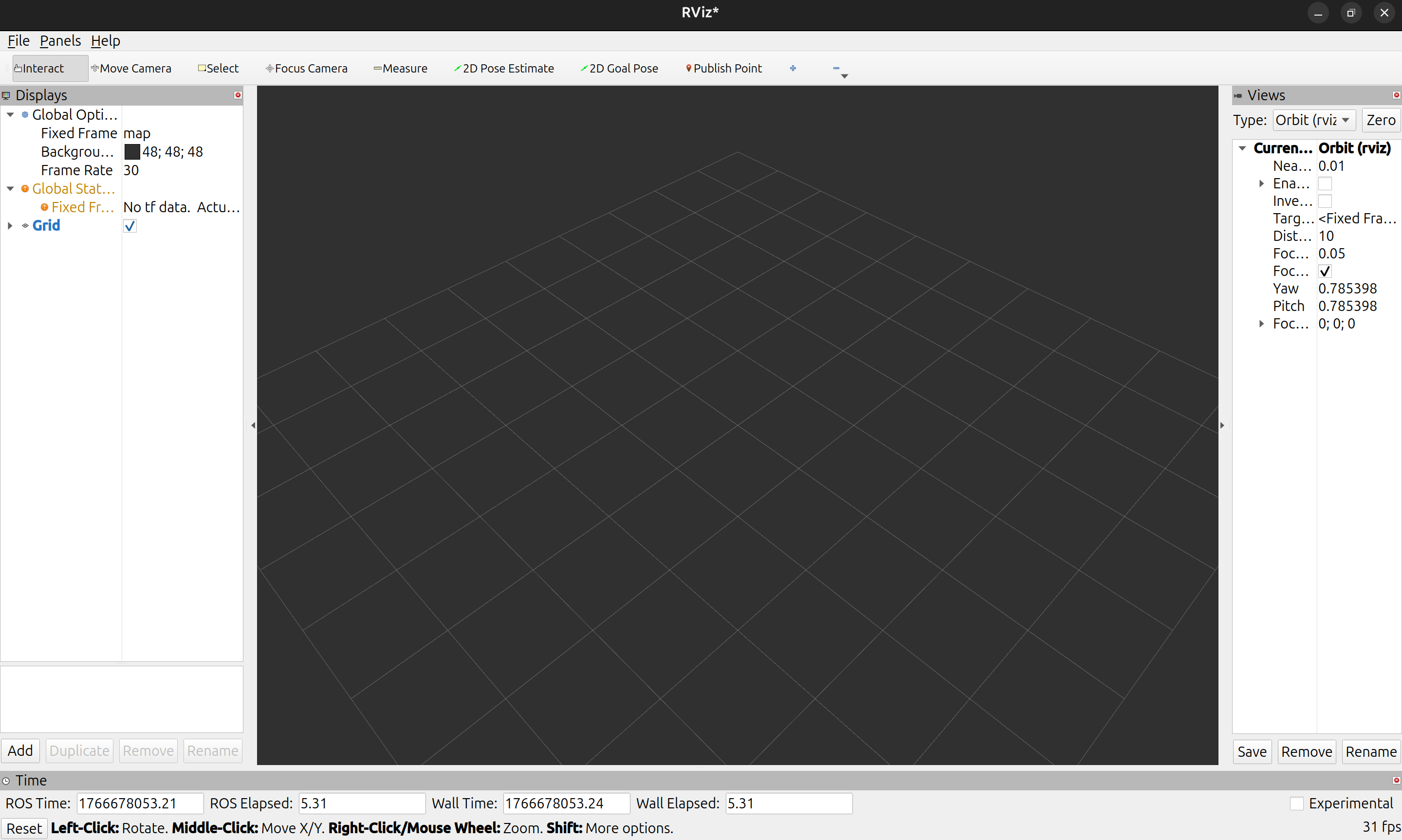RViz2 default view